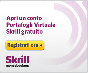 Ricevi un RIMBORSO del 20% fino a €10 sul tuo primo versamento con Skrill se ti registri ora per l'apertura gratutita di un conto Skrill.